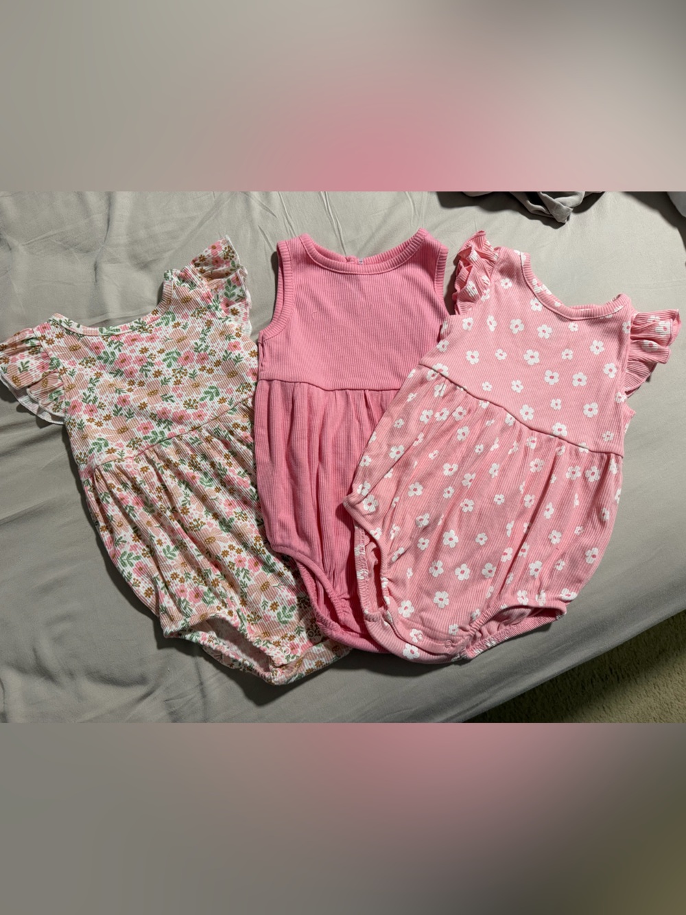 2T Toddler Girl Balloon Romper Set Of 3